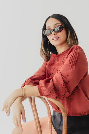 Black Tape Lace Detailed Blouse