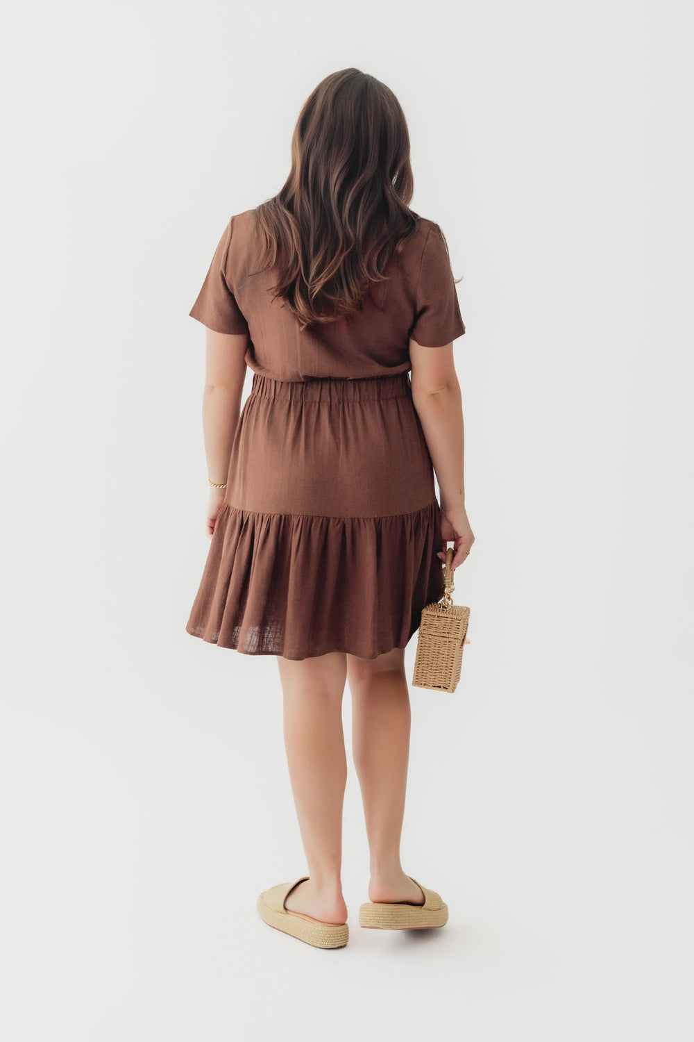 Black Tape Shirt Collar Dress