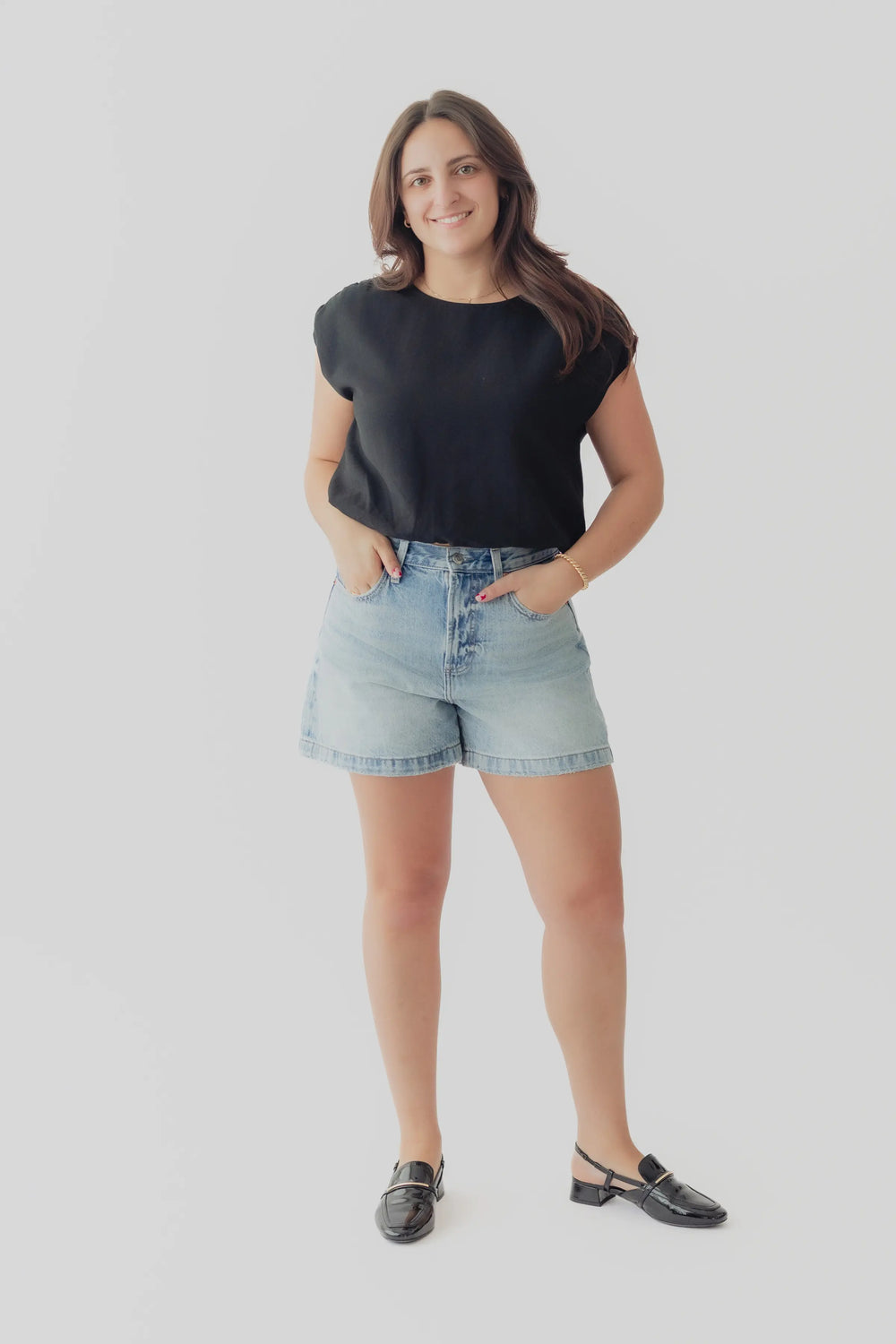 Crescent Samara Cap Sleeve Bubble Hem Top