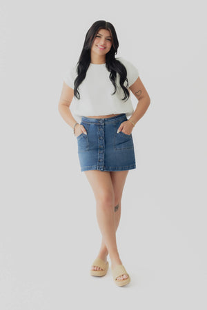 Crescent Samara Cap Sleeve Bubble Hem Top