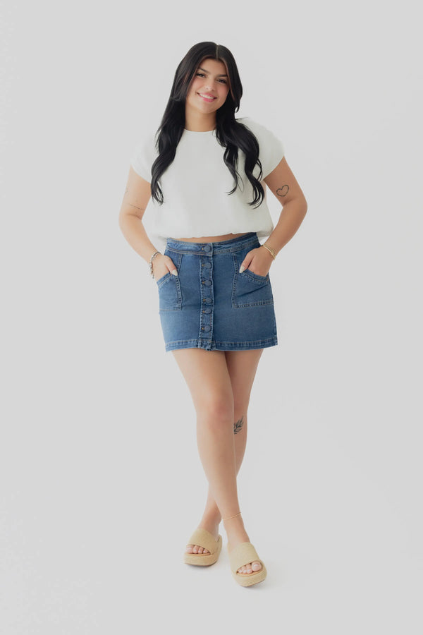 Crescent Samara Cap Sleeve Bubble Hem Top