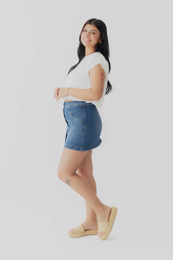 Crescent Samara Cap Sleeve Bubble Hem Top