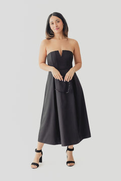 Crescent Zeah V-Wire Midi Dress