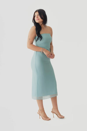 Crescent Zeah Organza Tube Midi Dress