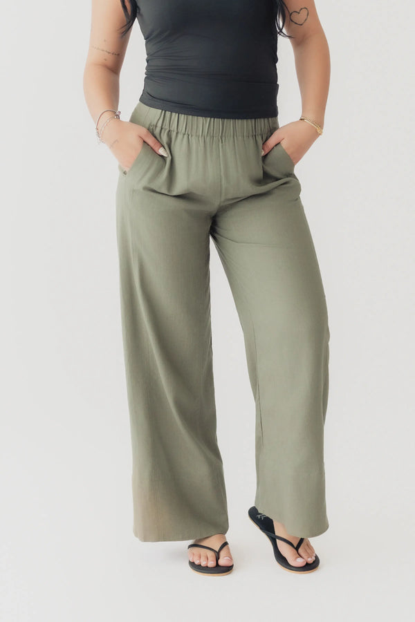 Dex Wide Leg Linen Pant